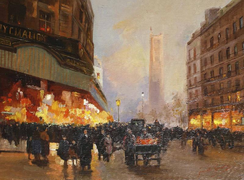 Andrea Di Giusto Street Scene in Paris France oil painting art